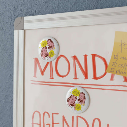 Details für Runder Knopfmagnet mit ein Comic Design 