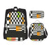 3er-Set Taschen (Oxford-Rucksack, Lunchtasche & Federmäppchen) aus Oxford-Stoff mit stilvollem Design, schachbrettartiges Muster