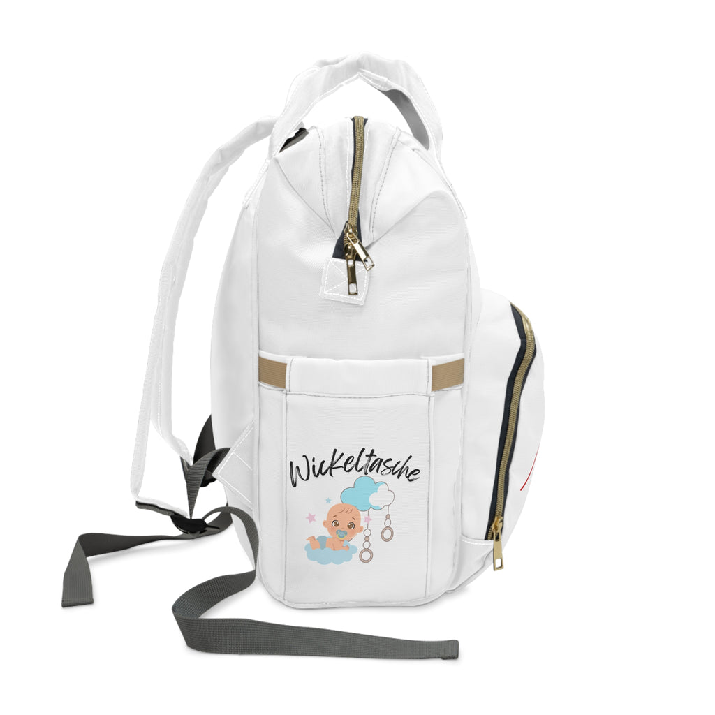 Love You Wickelrucksack – Stylische & funktionelle Babytasche für Eltern in Weiß Seitenansicht