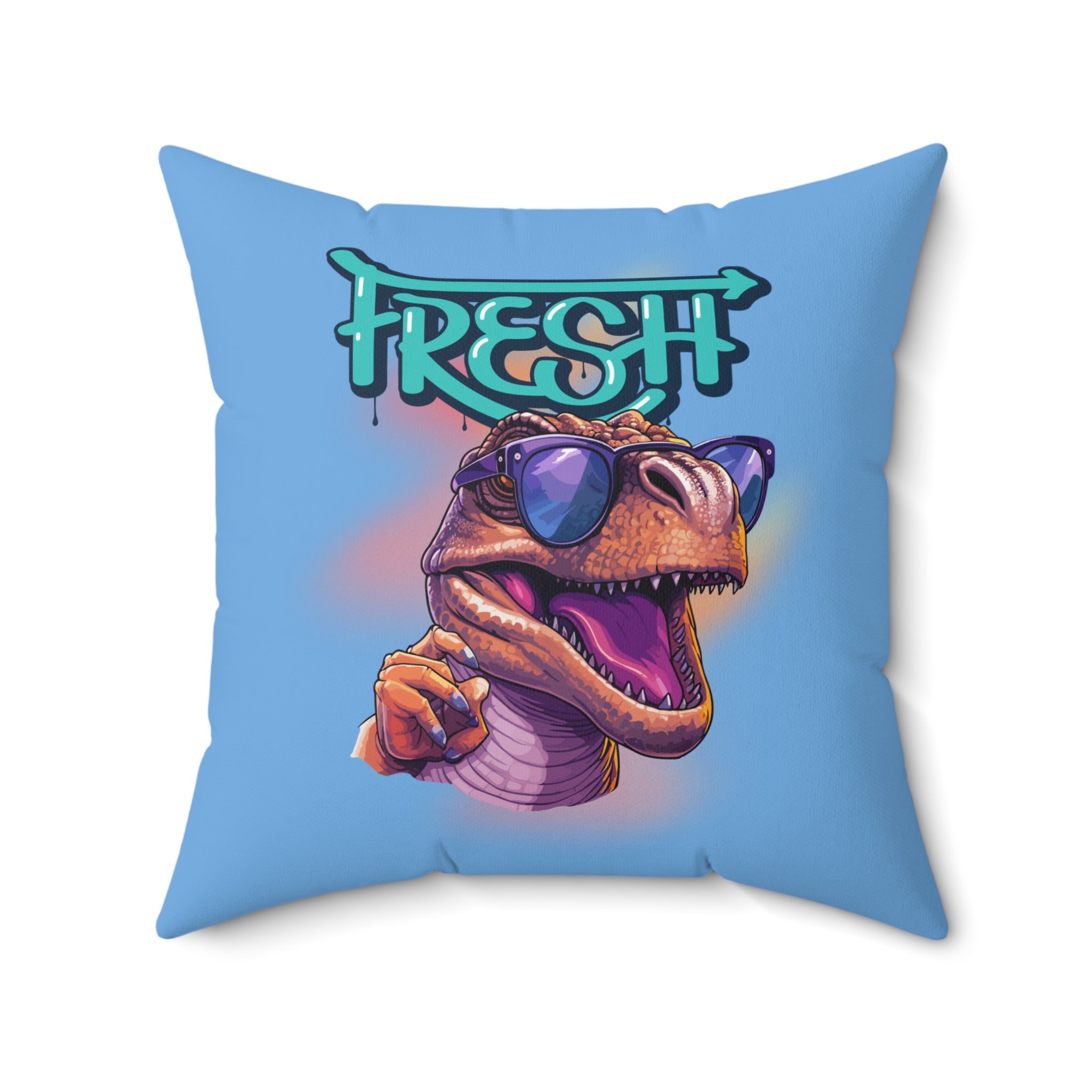 Frisches Dinosaurier-Kissen – Funky Home Decor Hellblau