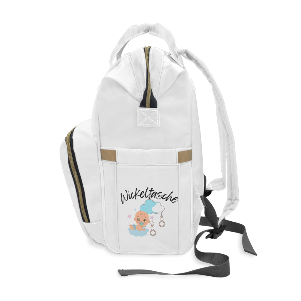 Love You Wickelrucksack – Stylische & funktionelle Babytasche für Eltern in Weiß Seitenansicht