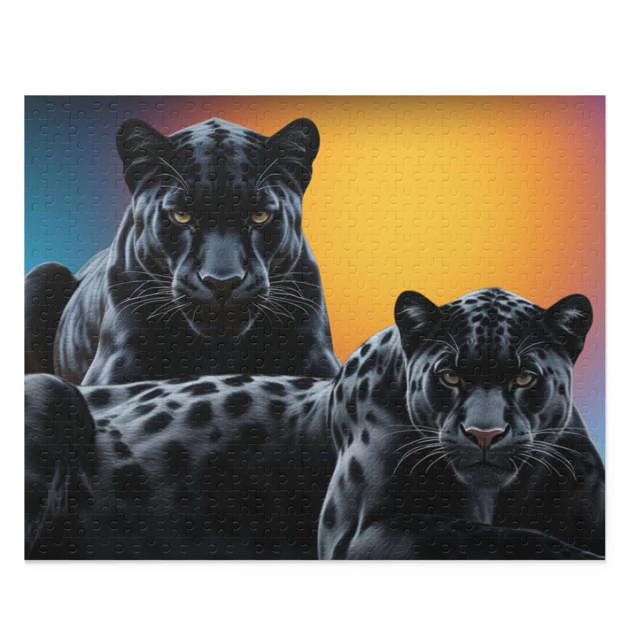 Details für Schwarze Panther im Sonnenuntergang Puzzle 