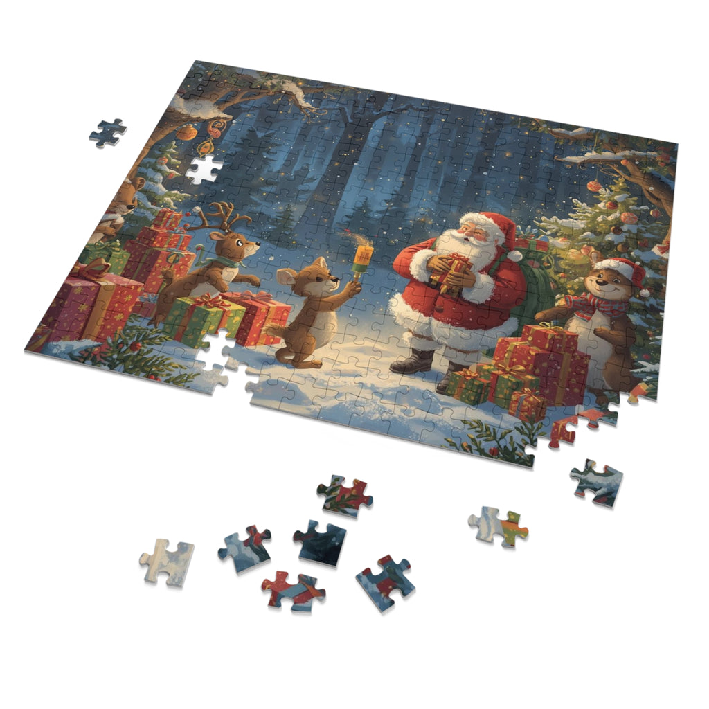 Festliches Weihnachtspuzzle, Familienaktivität für die Feiertage