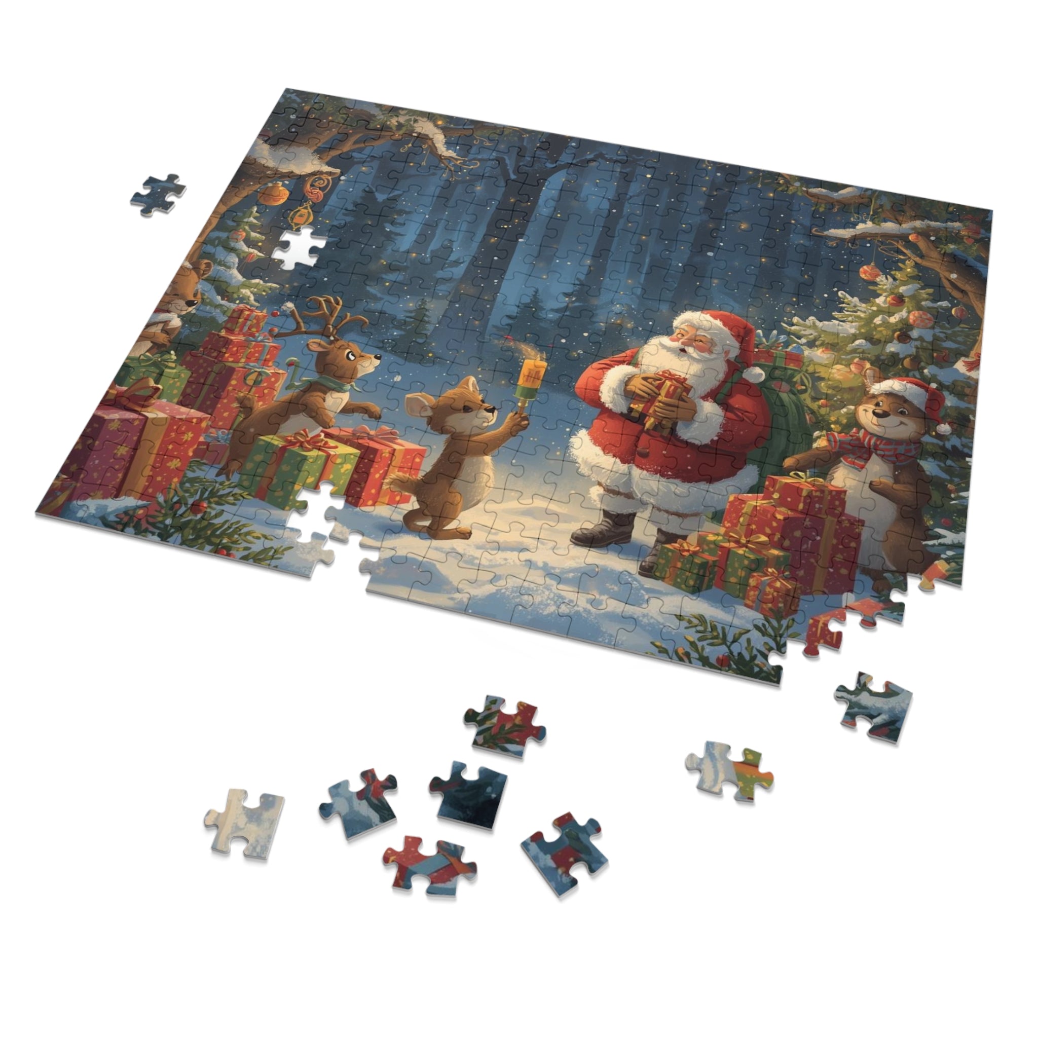 Festliches Weihnachtspuzzle, Familienaktivität für die Feiertage