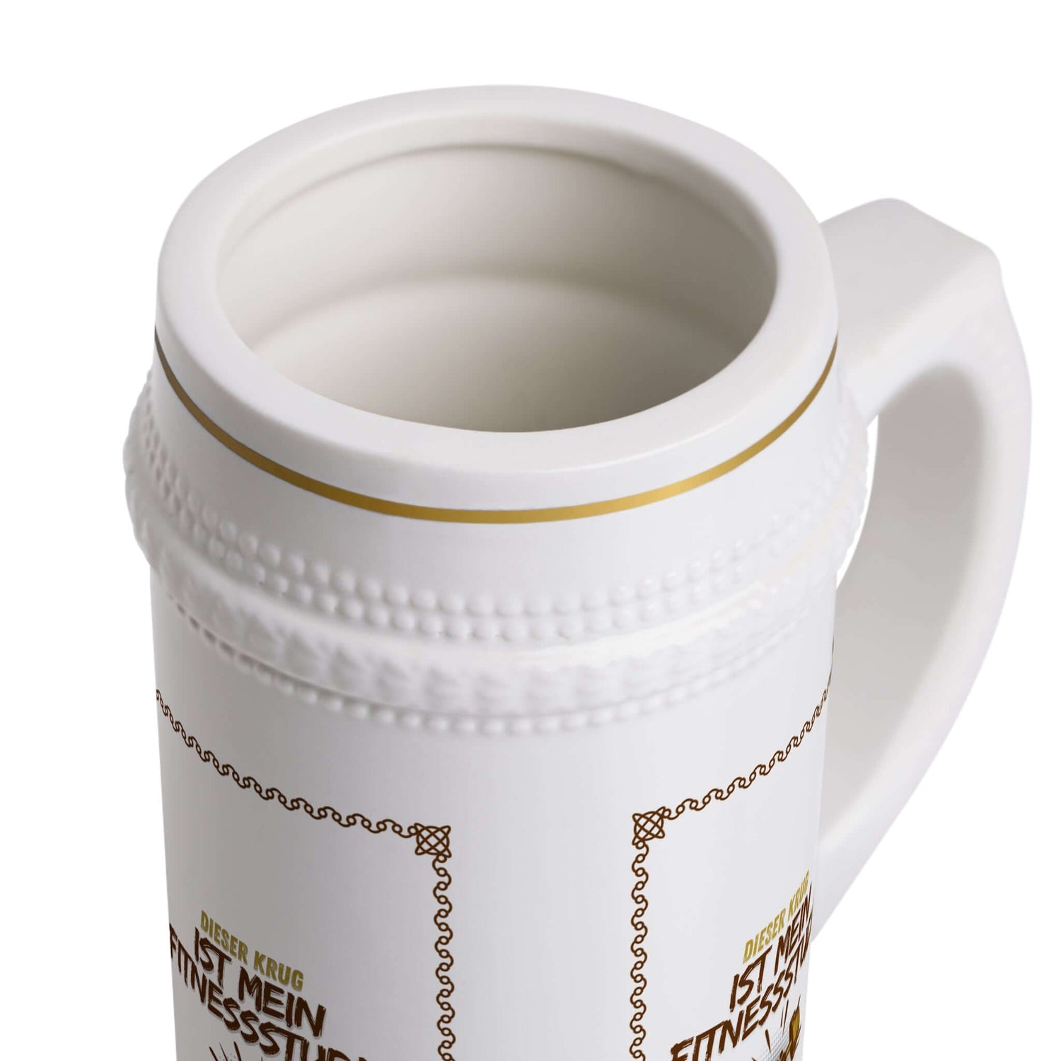 Bierkrug – „Mein Fitnessstudio“ Manche gehen ins Fitnessstudio, andere heben lieber den Krug. Dieser Bierkrug bringt den Spaß auf den Punkt:  Humorvoller Spruch: „Mein Fitnessstudio – hier trainiere ich mit jedem Schluck!“  Robust &amp; alltagstauglich: Solid