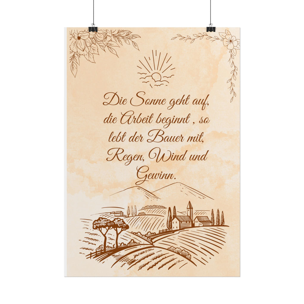 Silk Poster - Bauernspruch with bäuerliche Motiven Design mit ein Vers