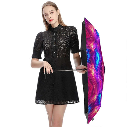 Frau mit UV-Schutz-Regenschirm in moderner Optik, idealer Schutz gegen UV-Strahlen. Details für UV-Schutz-Regenschirm ansehen.