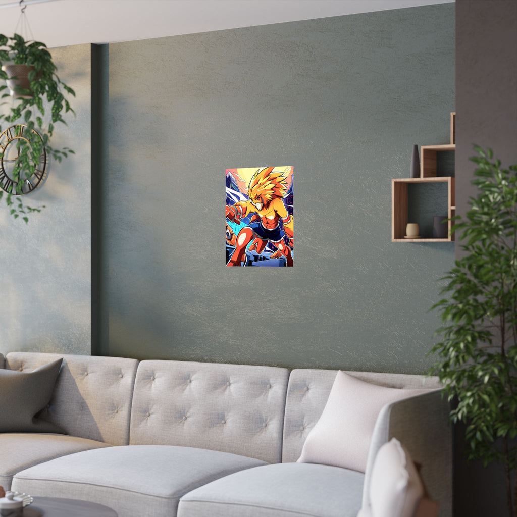 Lebendige Satin-Poster, Kunstdrucke Anime-Kunstwerk  über das Sofa