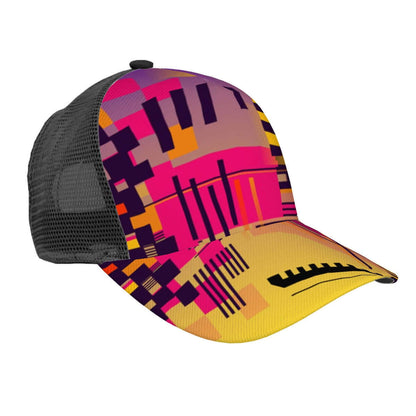 Baseballkappe mit Mesh-Einsatz, bunter Sublimationsdruck mit atmungsaktivem Gitterstoff und Oxford-Futter, komfortabel und stilvoll