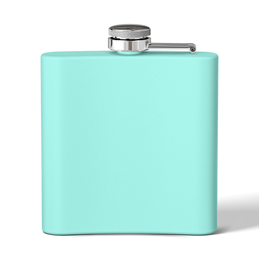 Western Cowboy Flask, Einzigartiges  Edelstahl Flachmann  Türkis
