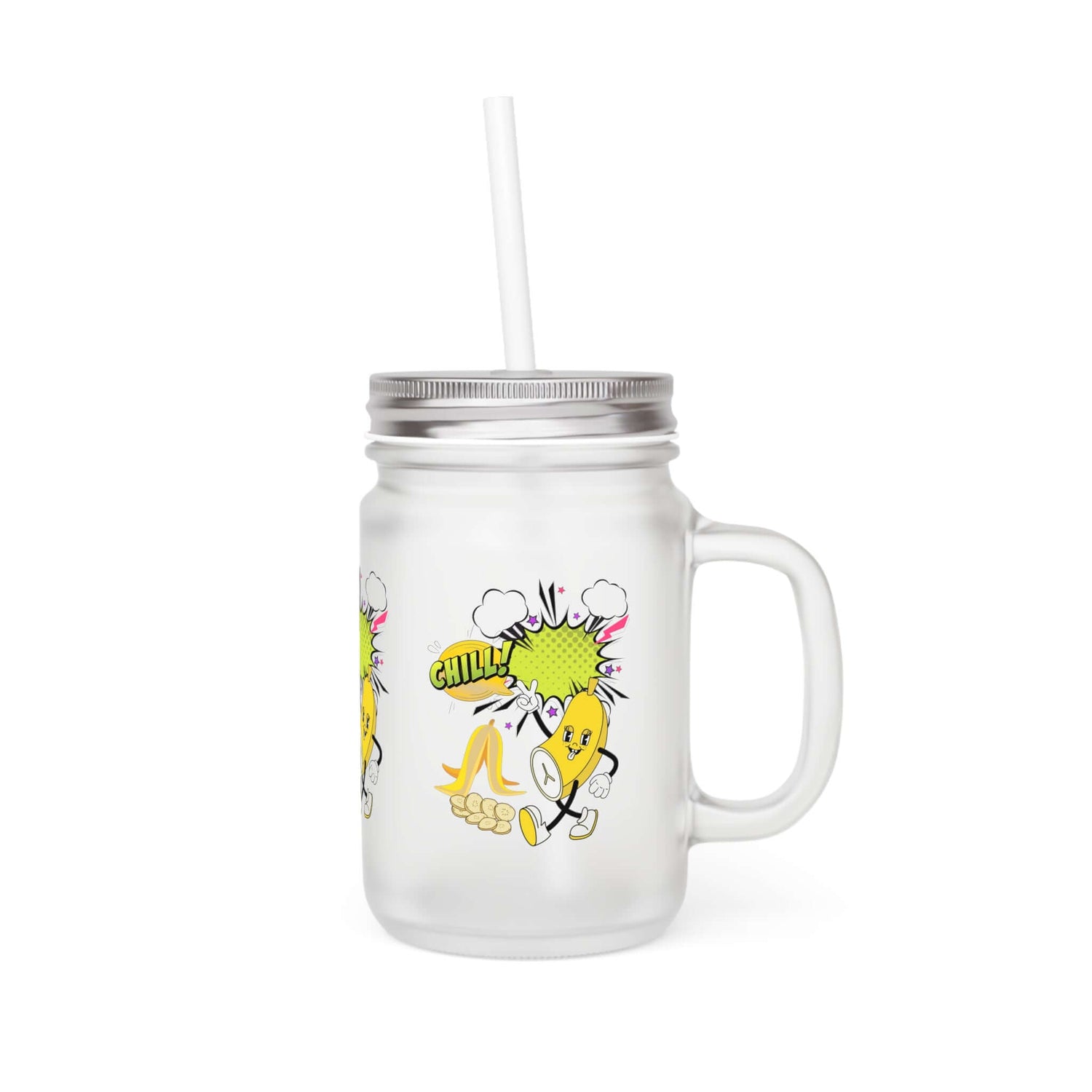 Details für Mason-Glas mit Deckel und Strohhalm 