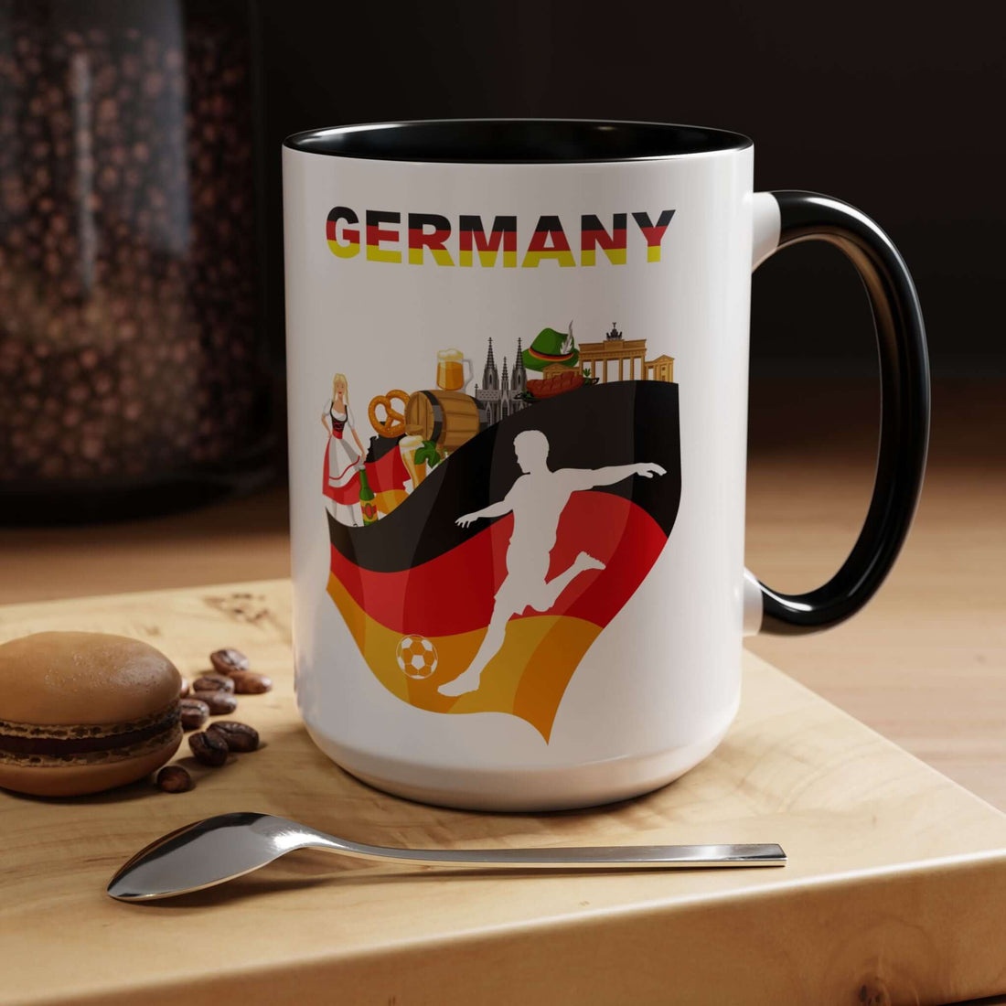 Details für Kaffeetasse mit deutscher Fußballflagge 