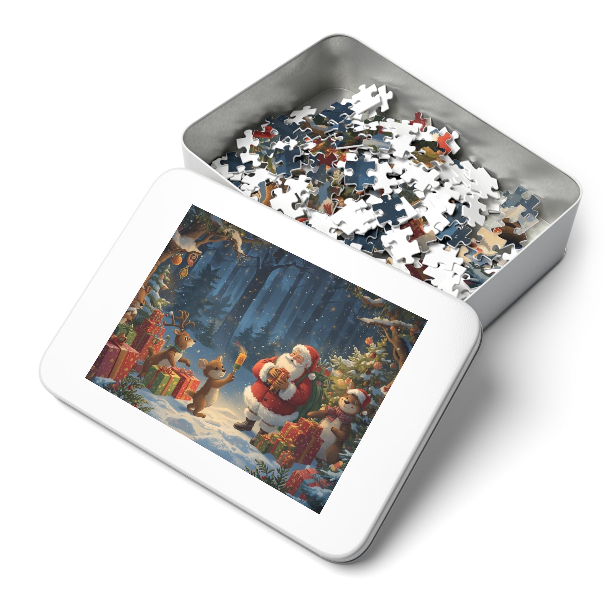 Festliches Weihnachtspuzzle, Familienaktivität für die Feiertage