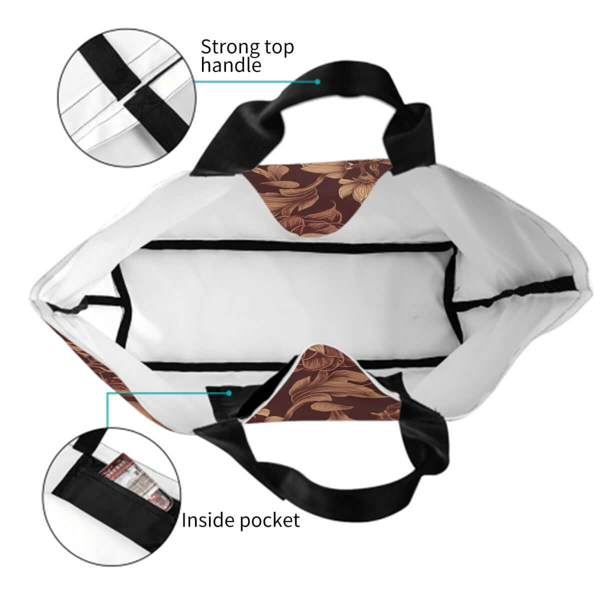 Große Schultertasche für Damen aus Polyester mit Innentasche und starkem Griff, ideal für den täglichen Gebrauch.