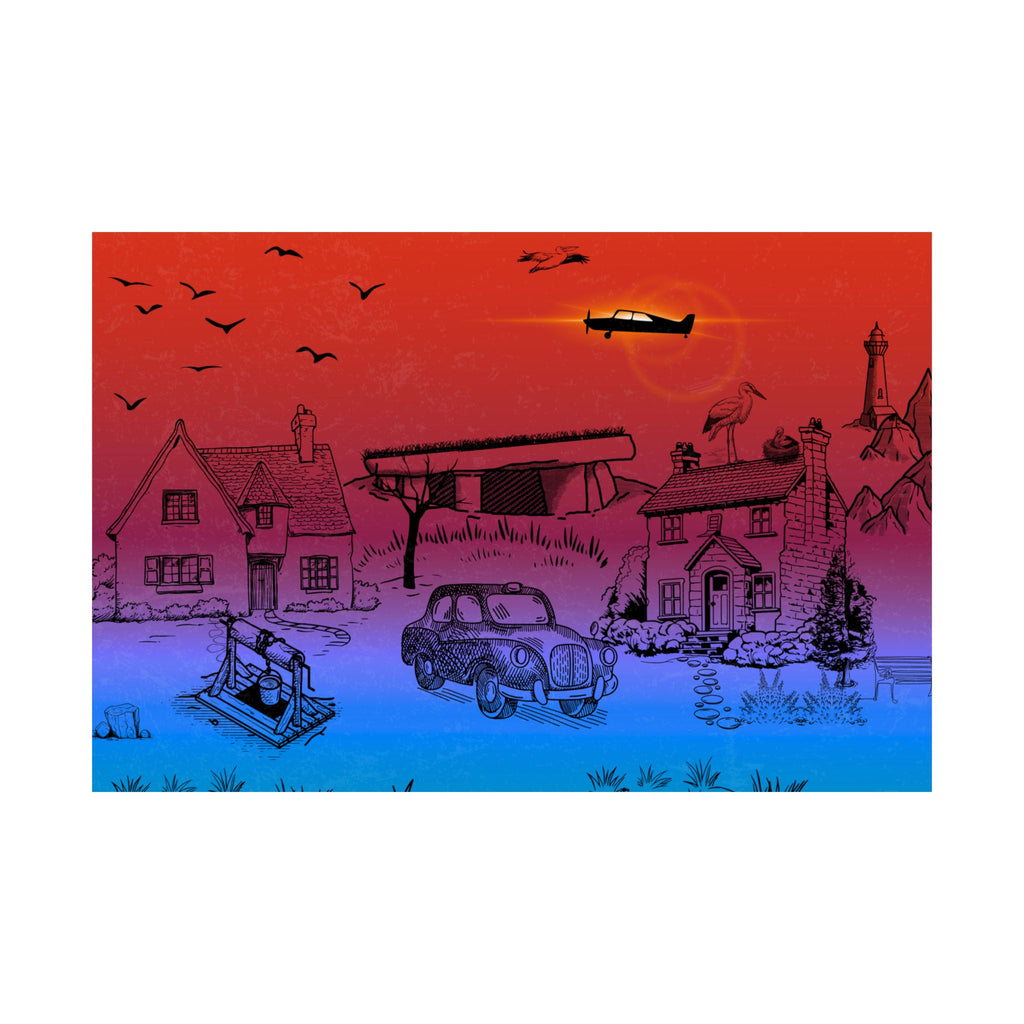 Lebendige Satin-Wandkunstdrucke, Wohndekor, bunte Poster