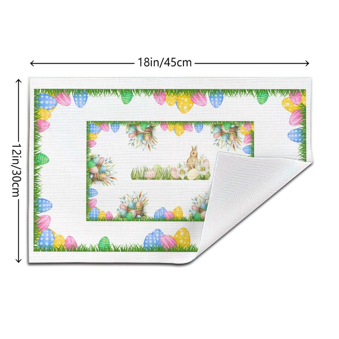 Tischset aus gewebtem PVC, 18x12 Zoll, einseitiges Design, hitzebeständig bis 80 °C, kratzfest, Ostermotiv, Details für Tischset aus gewebtem PVC ansehen