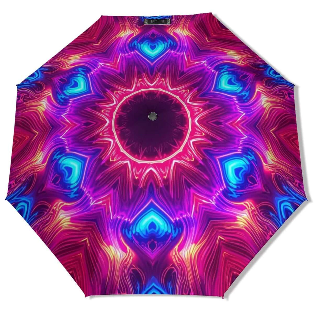 UV-Schutz-Regenschirm mit buntem, mandala-inspiriertem Muster, idealer UV-Schutz mit stabiler Struktur. Details für UV-Schutz-Regenschirm ansehen.