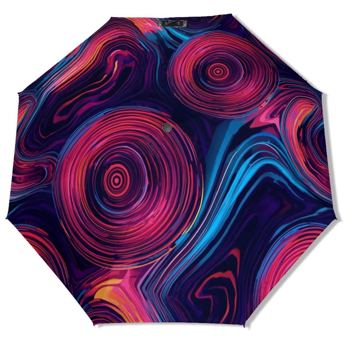 UV-Schutz-Regenschirm mit modernem Design und sublimationsbedrucktem Vinyl, kohlefaserverstärkt für effektiven UV-Schutz.