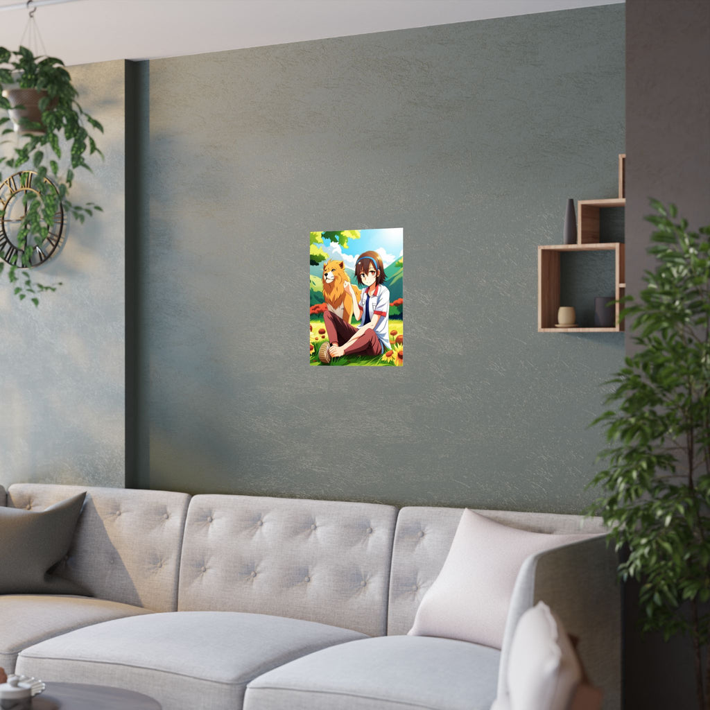 Vibrant Satin Poster Art - Anime Illustration Prints, Wall Art Dekor über das Sofa