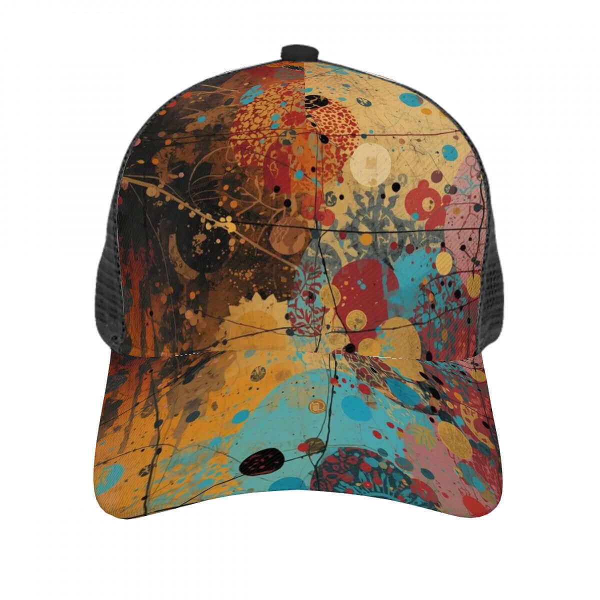 Baseballkappe mit Mesh-Einsatz aus Polyester-Twill-Stoff mit sublimiertem Design, bequem und atmungsaktiv, farbenfroher Druck