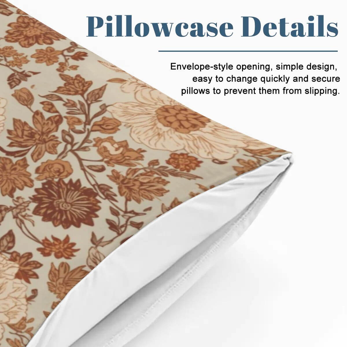 Komplettes Bettwäscheset mit floralen Kissenbezügen, aus atmungsaktivem 90GSM Polyester, ideal für Komfort und Stil im Schlafzimmer.