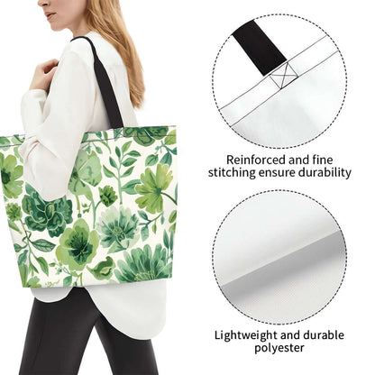 Große Schultertasche für Damen aus Polyester mit Blumendesign, langlebig und wasserabweisend, ideal für täglichen Gebrauch.