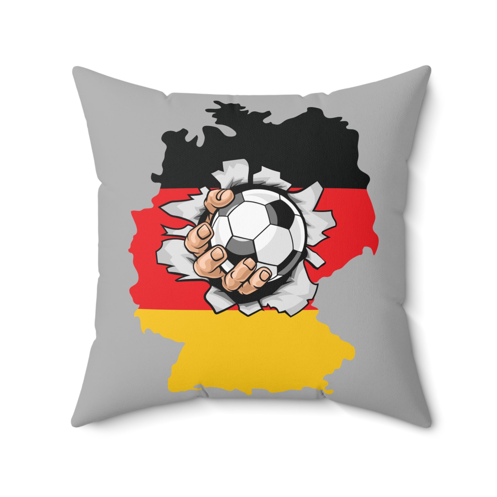 Deutschland Fußballkissen, Dekorkissen für Fußballfans in Grau