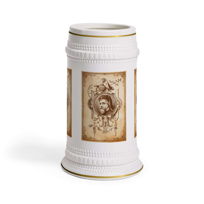 Bierkrug mit Porträtmotiv – Antikes Sepia-Gentleman-Design Ein Bierkrug, der Geschichte erzählt und Eleganz ausstrahlt. Das antike Sepia-Design mit Gentleman-Porträt macht ihn zu einem besonderen Sammlerstück und Alltagsbegleiter:  Design: Klassisches Por