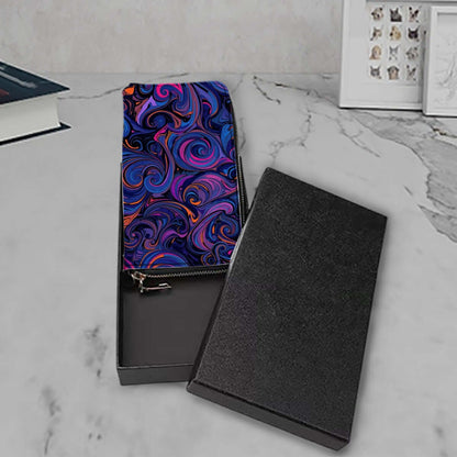 Farbenfrohe Clutch-Geldbörse für Damen im modernen Design, doppelseitiger Druck, PU-Material mit passendem Aufbewahrungsbeutel-Set (2 Stück)