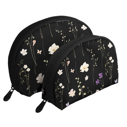 Aufbewahrungsbeutel-Set aus Polyester mit Blumendesign, zwei Größen, Reißverschluss, ideal für vielseitige Aufbewahrungslösungen.