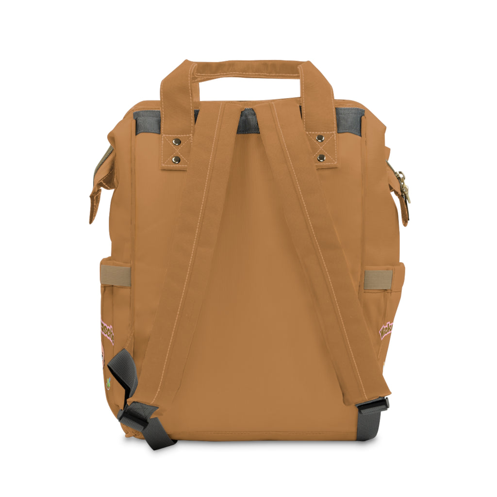 Stylischer multifunktionaler Wickelrucksack  mit ein Baby Design und Sterne in Hellbraun Gurte