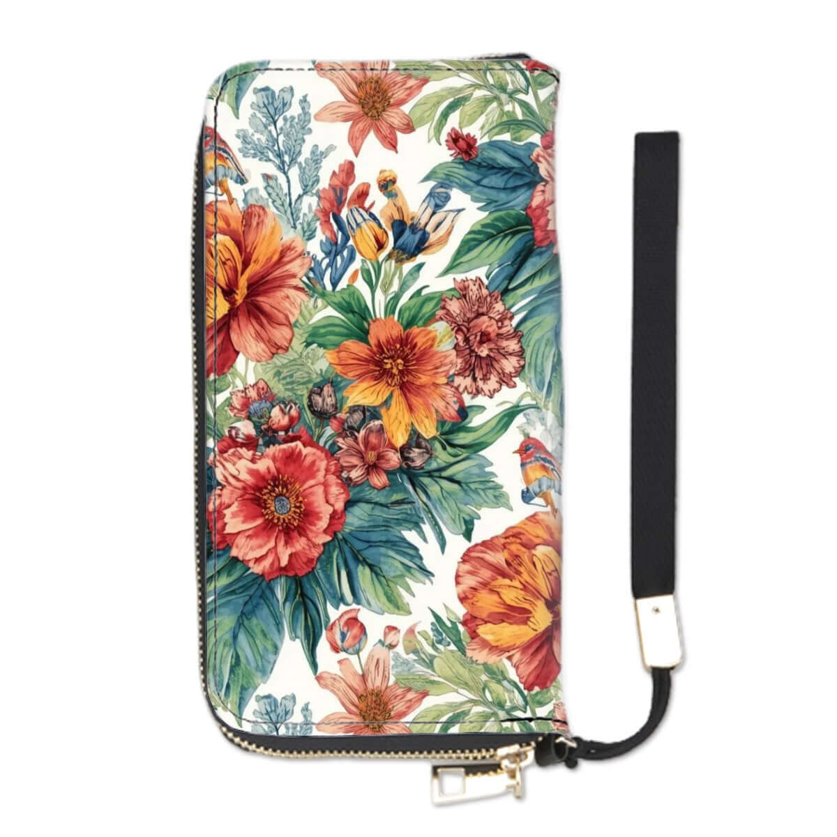 Clutch-Geldbörse für Damen - Hochwertige PU-Brieftasche mit floralem Design und großem Fassungsvermögen, doppelseitiger UV-Druck.