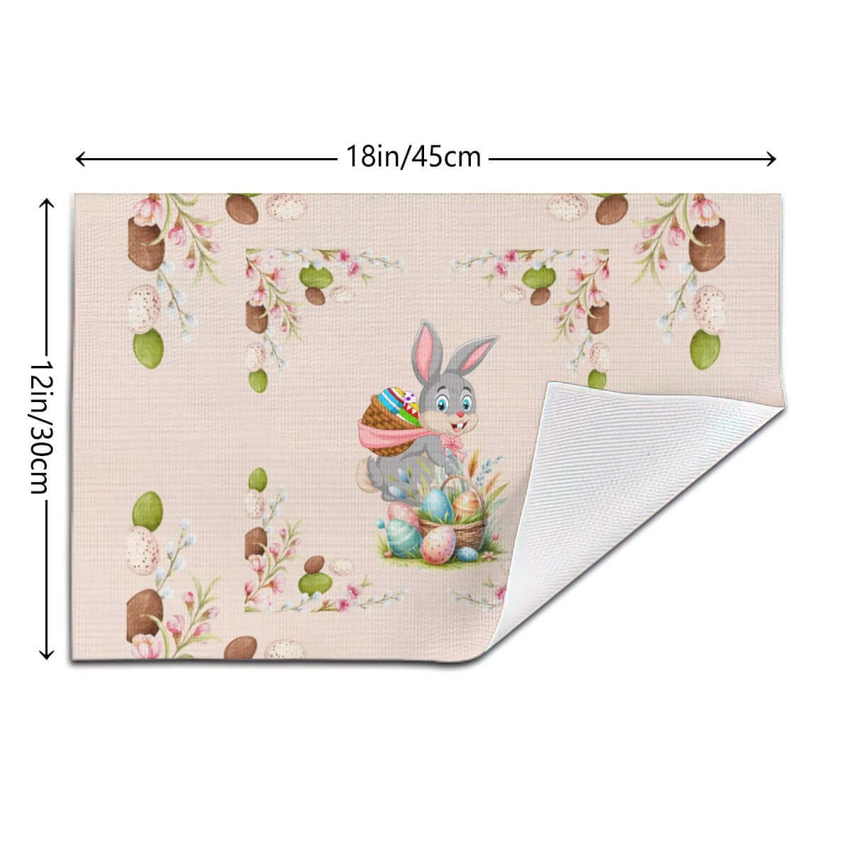 Tischset aus gewebtem PVC mit Osterhasen-Design, 18x12 Zoll, hitzebeständig, kratzfest, rutschfest, Details für Tischset aus gewebtem PVC ansehen
