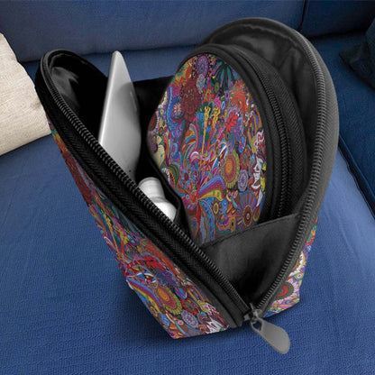 Colorful Storage Bags Set of 2 with zipper, large capacity, polyester material on blue background, stylish accessory for organizing