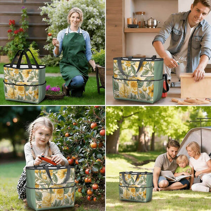Gartengerätetasche aus Oxford-Stoff, wasserdicht, mit mehreren Taschen, ideal für Gartenarbeit und Outdoor-Aktivitäten.