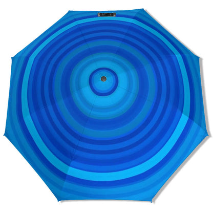 Blauer UV-Schutz-Regenschirm mit kreisförmigem Design, Vinylbeschichtung und windfester Kohlefaserstruktur. Details für UV-Schutz-Regenschirm ansehen.