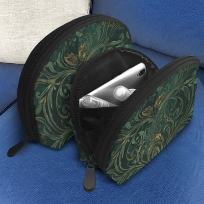 Aufbewahrungsbeutel-Set (2 Stück) aus Polyester mit floralem Design, große und kleine Größe mit Reißverschluss für vielseitige Nutzung.