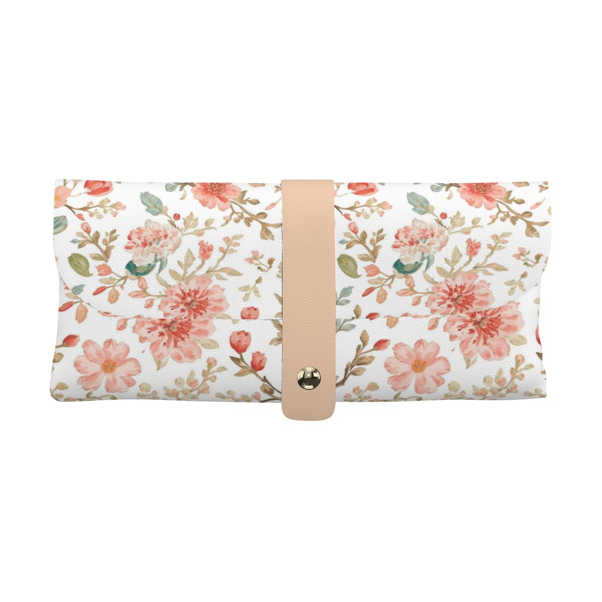 Blumenmuster Brillenetui aus PU-Leder mit UV-Druck, 6,7x3,5 Zoll, elegantes Design für saubere und kratzfreie Aufbewahrung von Brillen