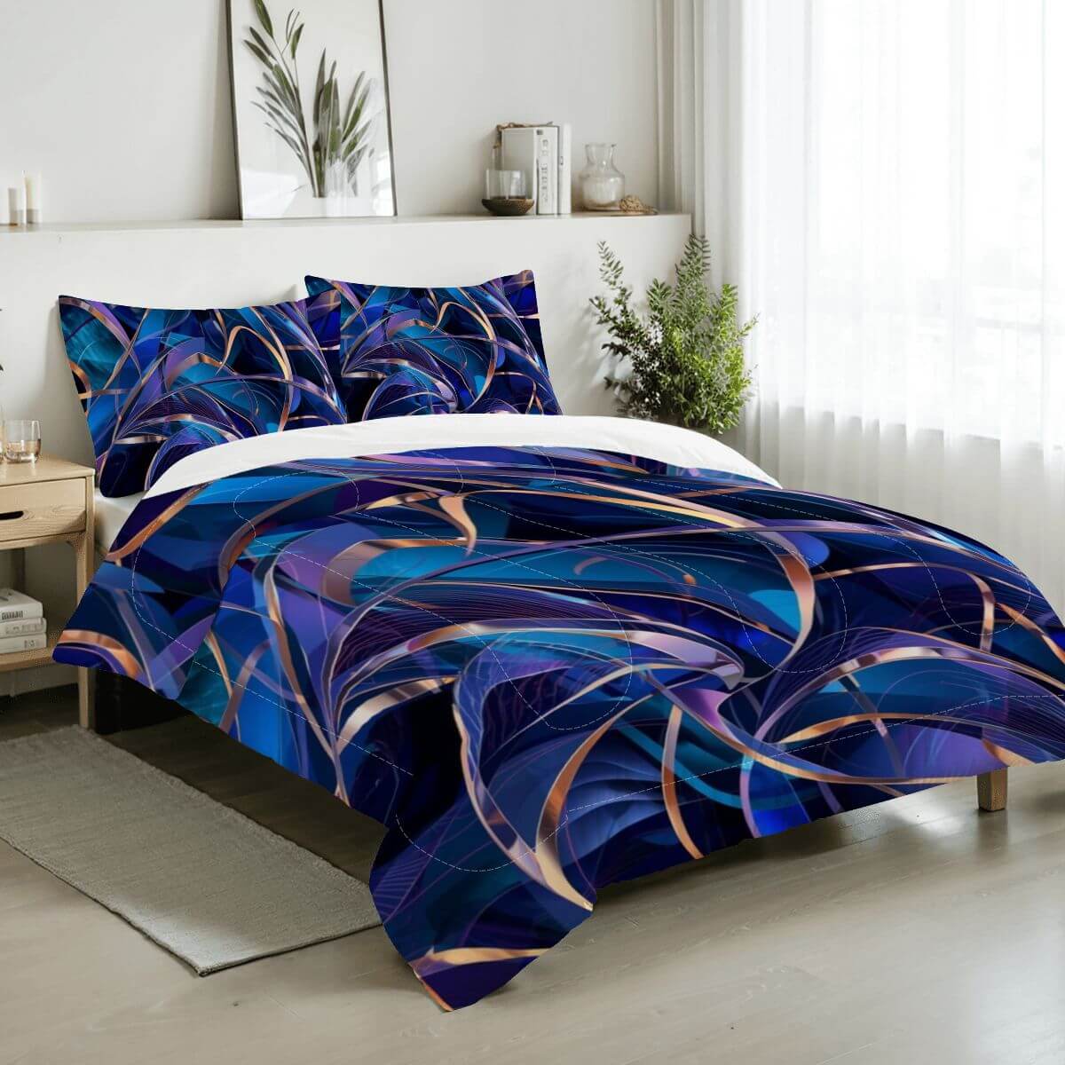 Komplettes Bettwäscheset in lebhaftem Design, 100 % Mikrofaser, leicht und hautfreundlich, 80x90 Bettdecke, 30x20 Kissenbezüge.