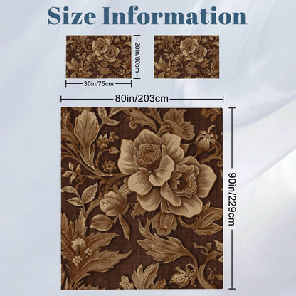 Komplettes Bettwäscheset mit floralem Design, bestehend aus Bettbezug 80&