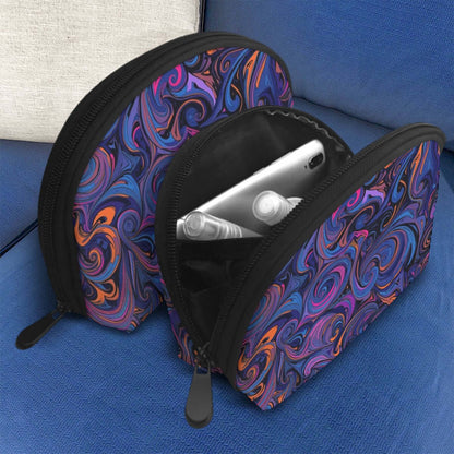 Aufbewahrungsbeutel-Set (2 Stück) mit buntem Wirbelmuster, zwei Größen, große Kapazität, aus Polyester, sublimierter Druck