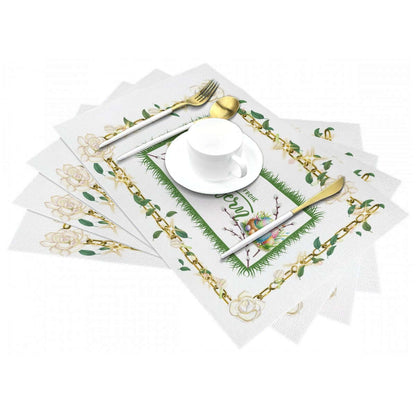 Tischset aus gewebtem PVC mit floralem Design, hitzebeständig bis 80 °C, kratzfest, 18x12 Zoll. Details für Tischset aus gewebtem PVC ansehen.