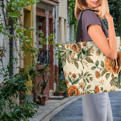 Große Schultertasche für Damen mit floralem Design aus 100% Polyester, ideal für den Alltag, gefertigt mit wasserabweisendem Material.