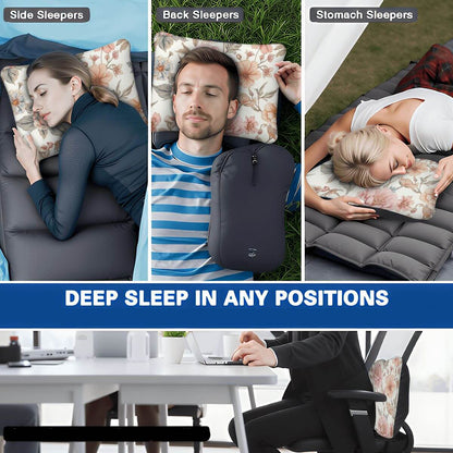 Aufblasbares Campingkissen - Komfort für seitliche, rückwärtige und Bauchlage beim Schlafen; Ideal für Büro oder Outdoor.