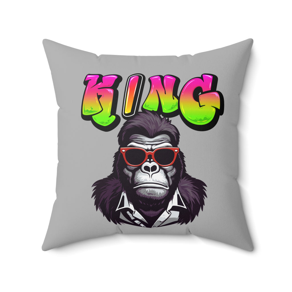 Cooles Gorilla King Kissen, Lustiges Wohndekor, Wurfkissen für Tierliebhaber grau