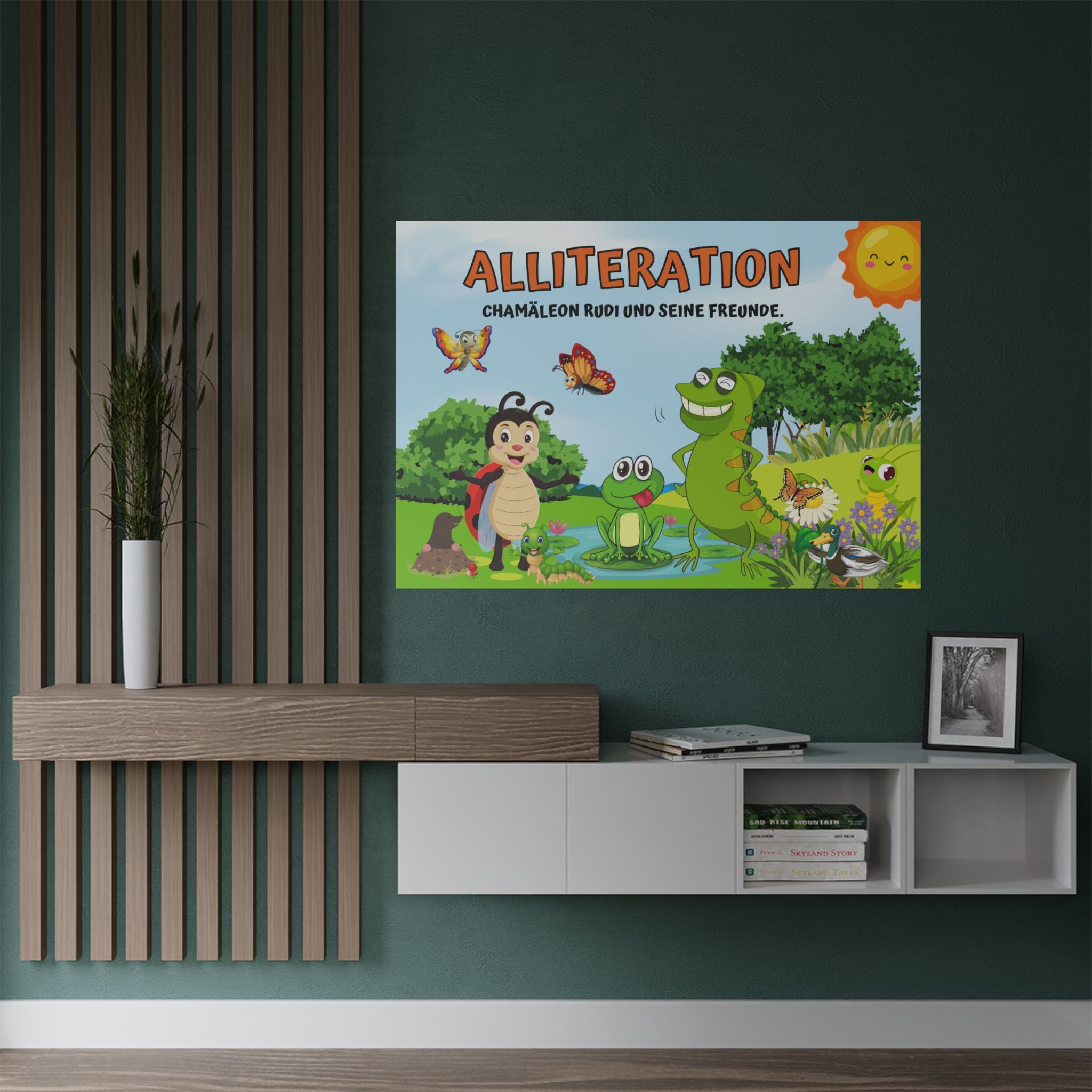 Kinder-Poster aus Satin, mit Tiere aus der Natur Kinderzimmer über die Anrichte