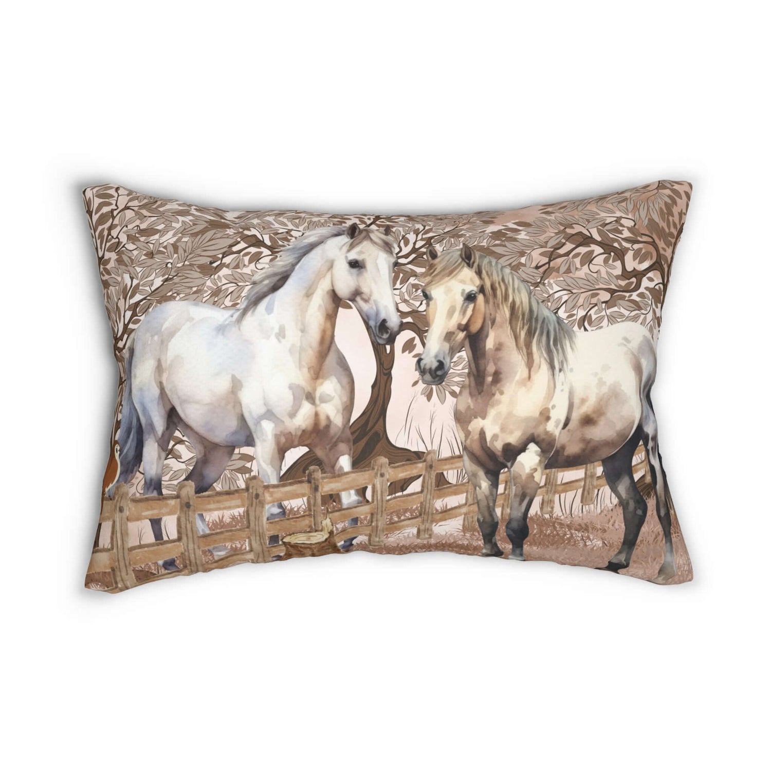 Details für Lendenkissen mit Pferderanch Motiv 