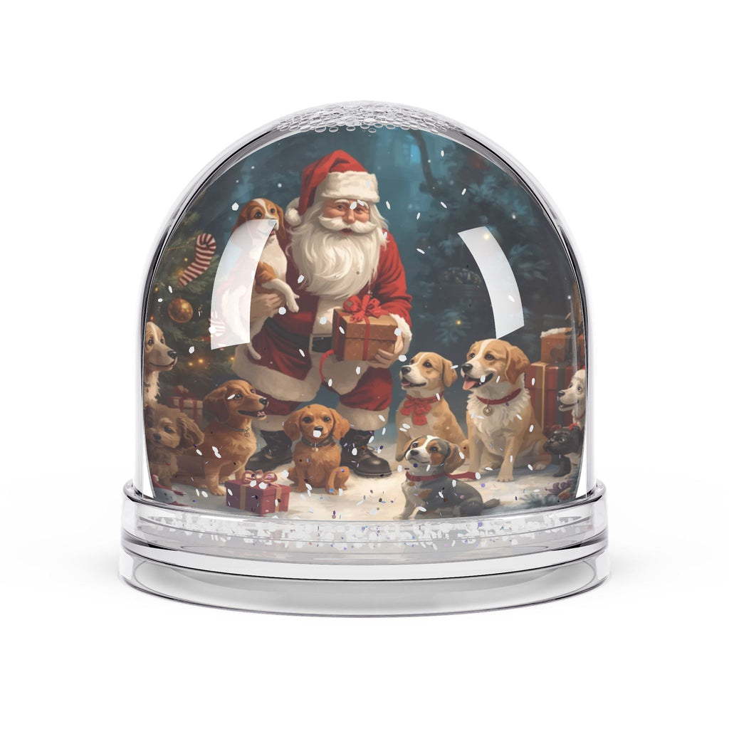 Schneekugel mit Weihnachtsmann-Hund, Weihnachtsdekoration