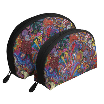 Colorful patterned Storage Bags Set of 2, large and small sizes, polyester with sublimation printing, zipper closure, large capacity.