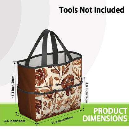 Gartengerätetasche aus Oxford-Stoff, bedruckt mit floralem Design, 11,8x5,5x11,4 Zoll, wasserdicht und verschleißfest.